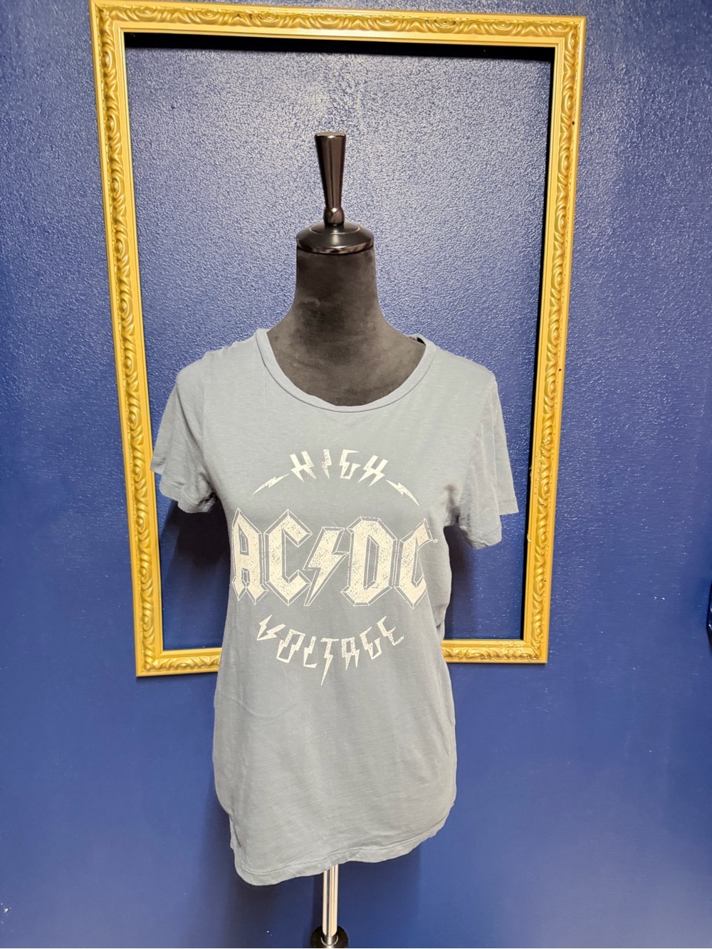 AC/DC Light Blue 'High Voltage' Graphic Tee